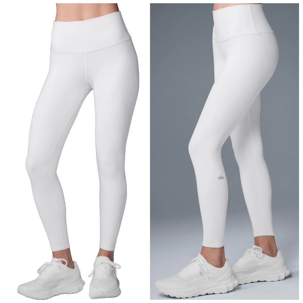 Alo Yoga White 7/8 High-Waist Airbrush Legging W5604R Womens Size Medium NWT